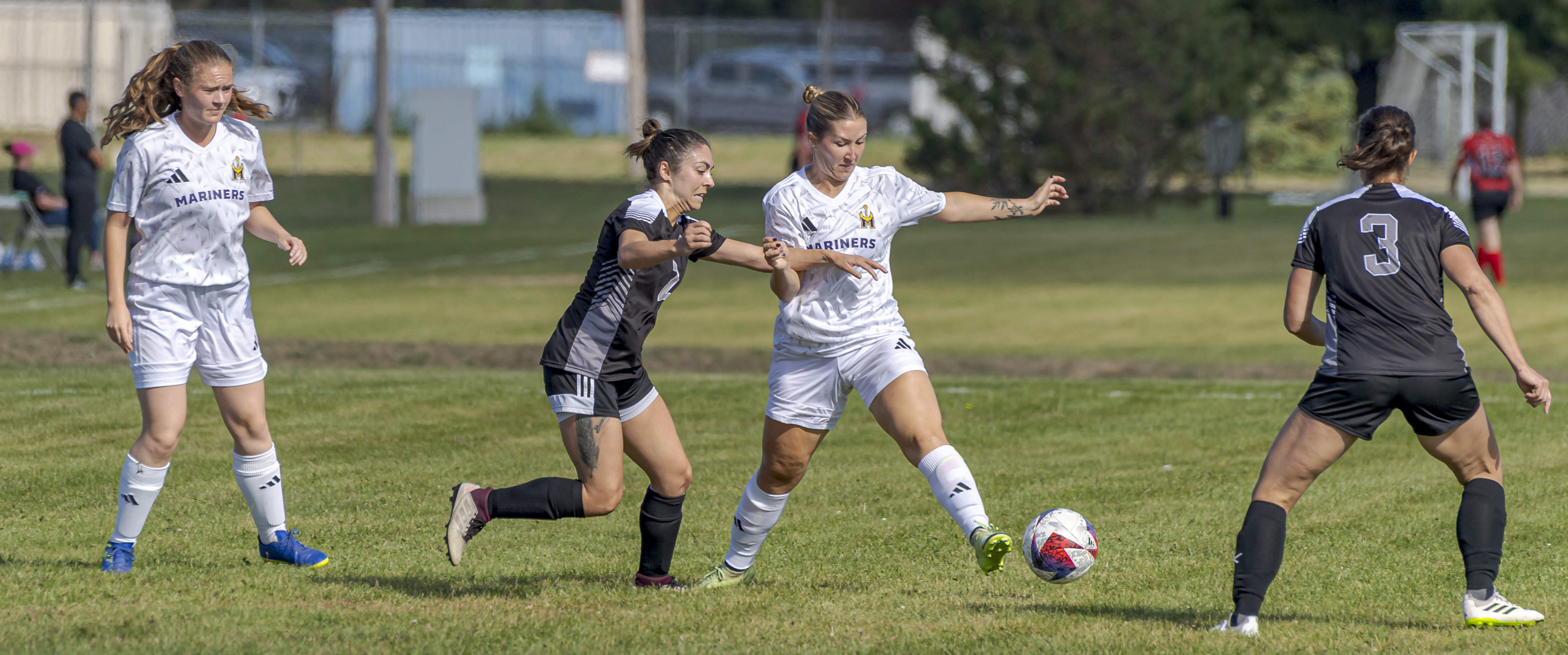 women playing soccer
