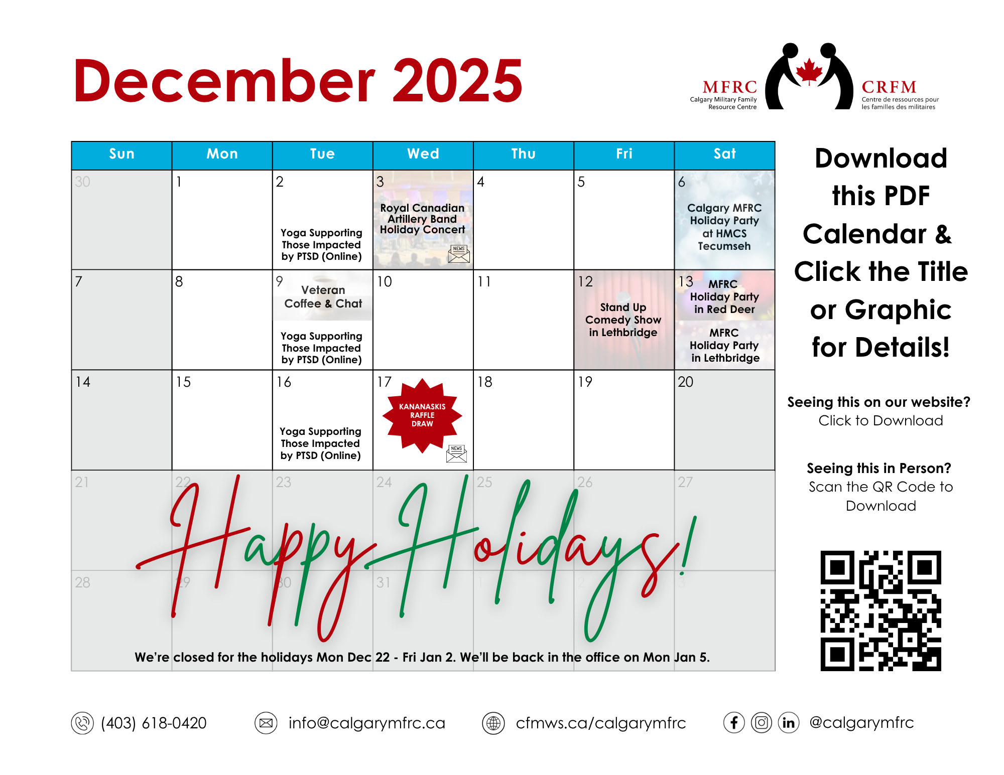 December PDF Calendar