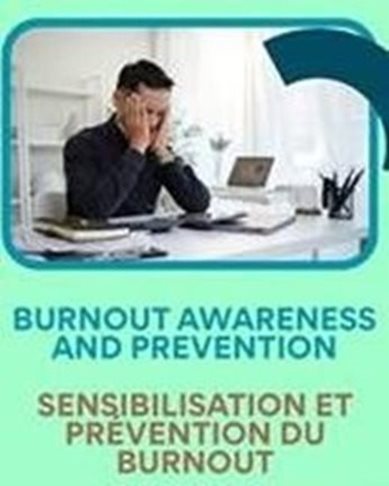 Burned out at work desk.