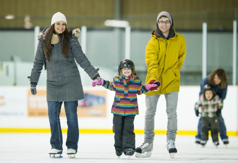 family skating