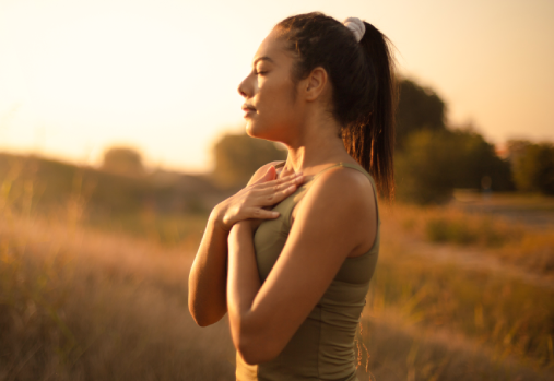 A person caring for their mental health