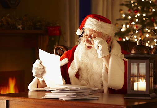 santa reading a letter