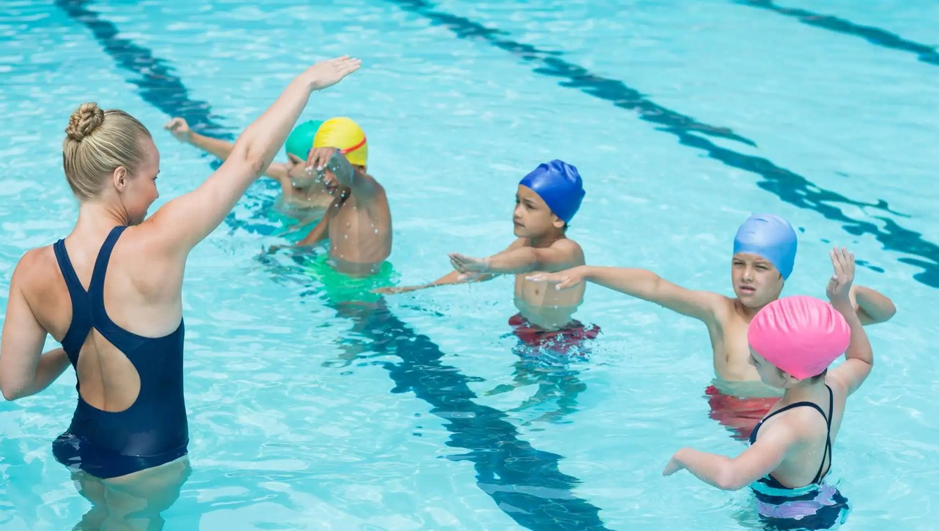 Teaching swimming lessons