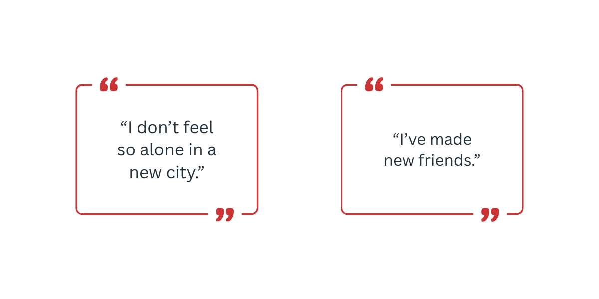 Red quote bubble sharing military youth concerns