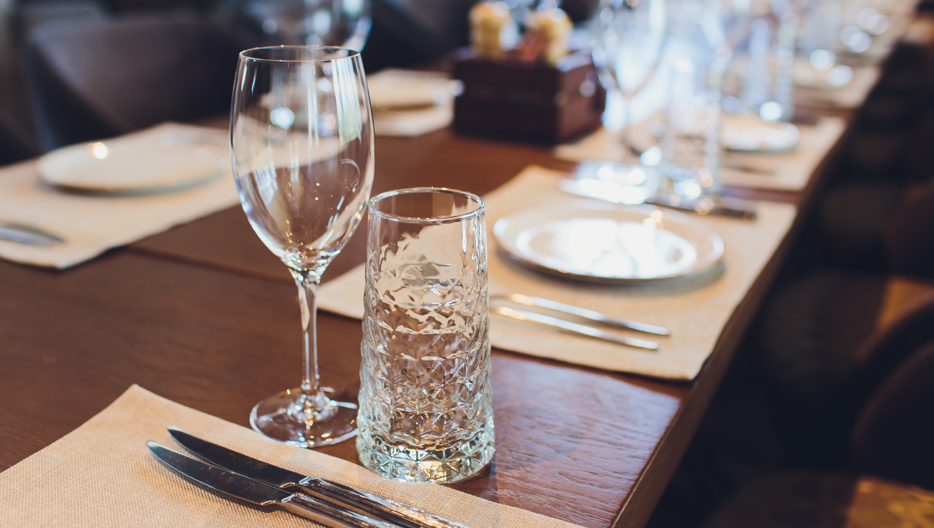 dishes and cups on a table