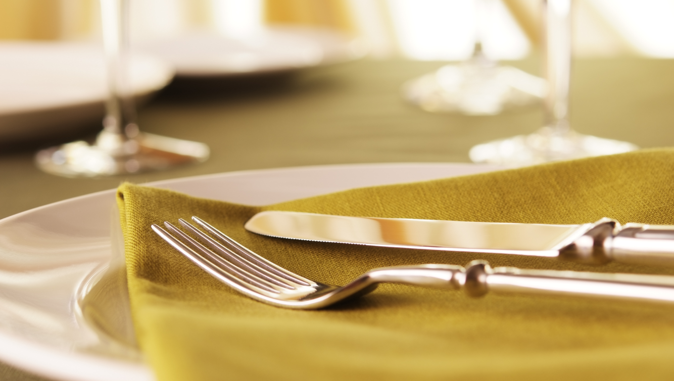 knife and fork on table