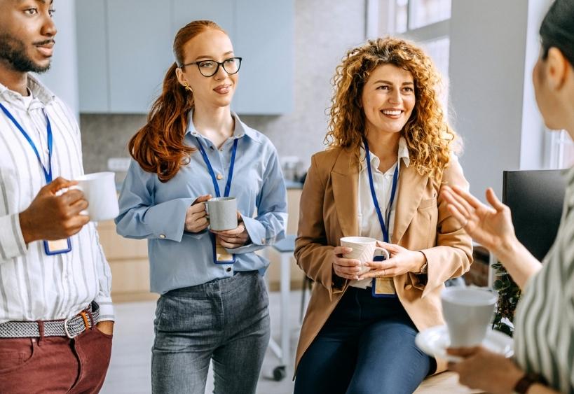 People connecting in a work environment 