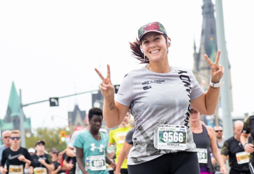 Woman running in Ottawa