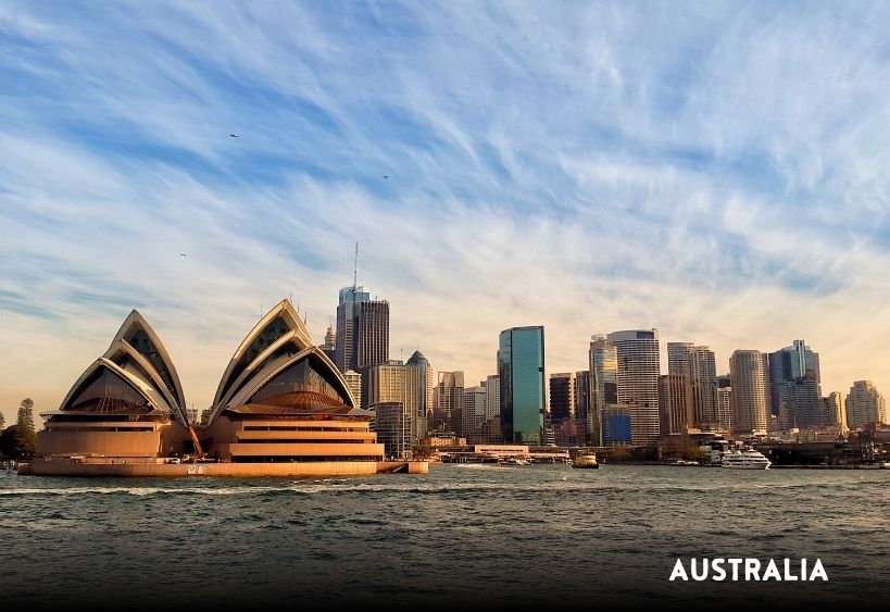 view of Sydney, Australia skyline from the water