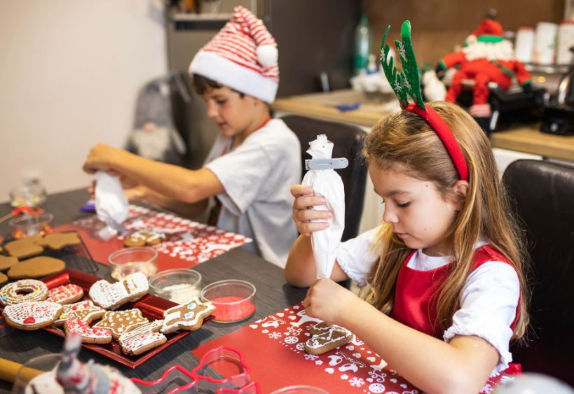 Kids decorating  Holiday cookies