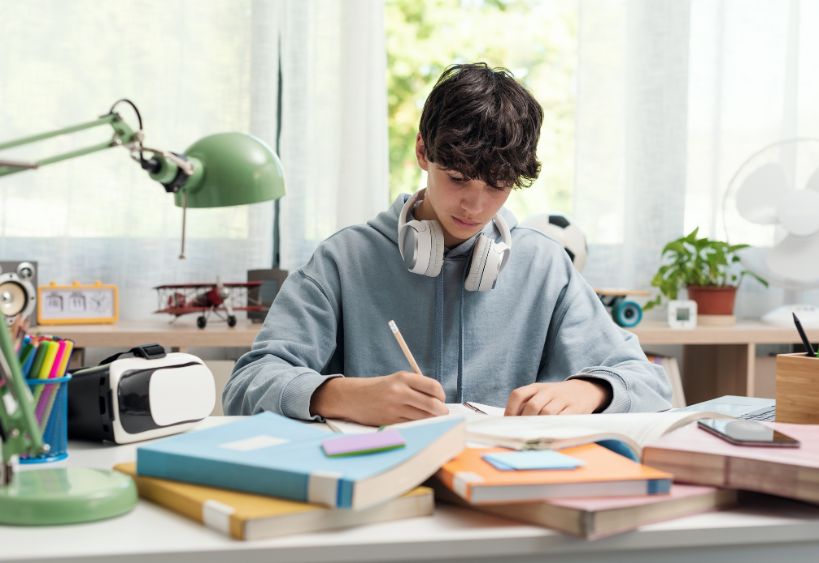 Preteen doing Homework 