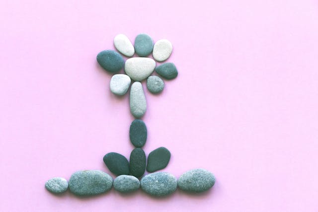 Flower Sculpture out of Stones