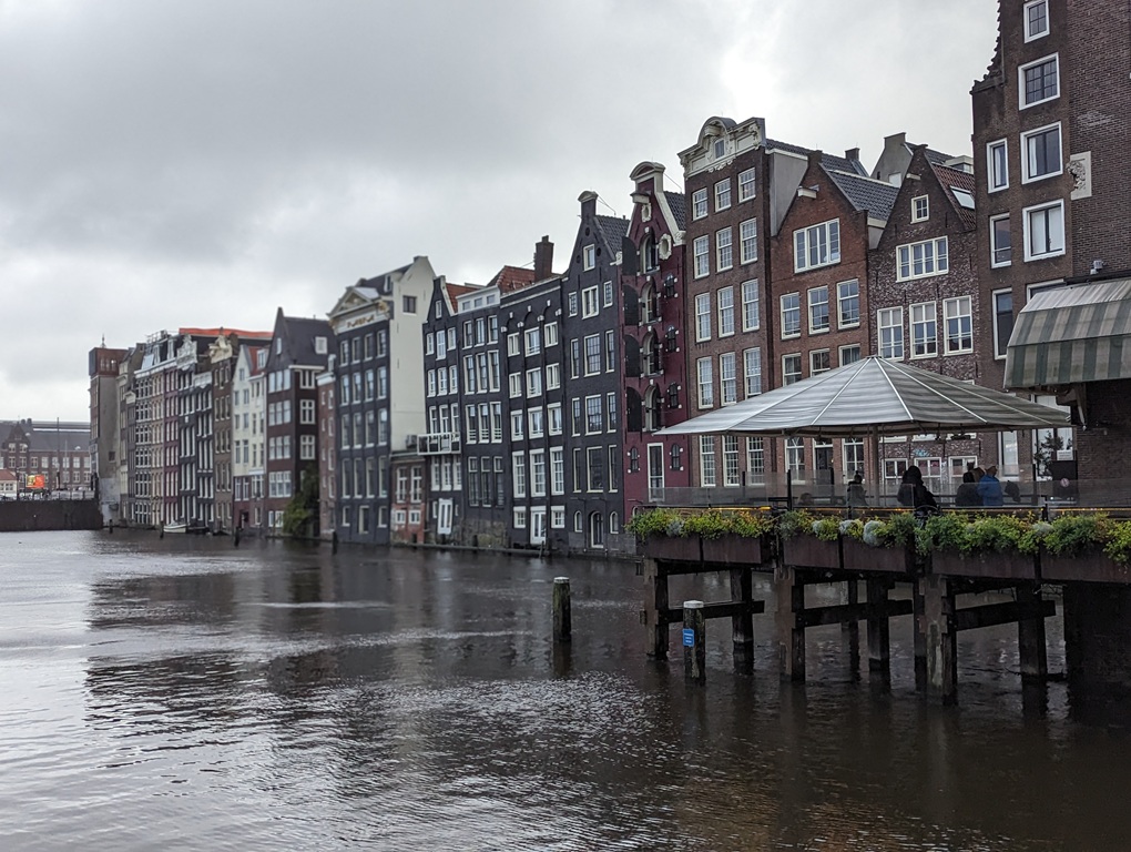buildings along the water in Amsterdam
