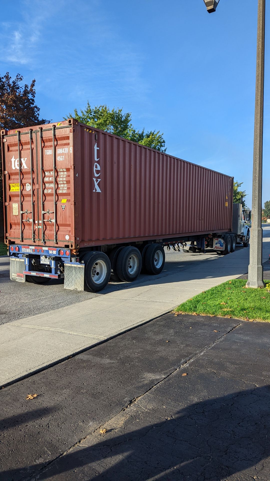 shipping container on a truck