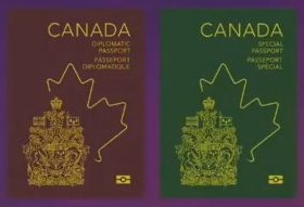canadian passport covers, green and red
