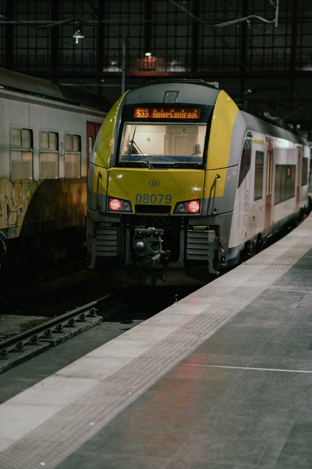 Modern Train at Antwerpen Railway Station
