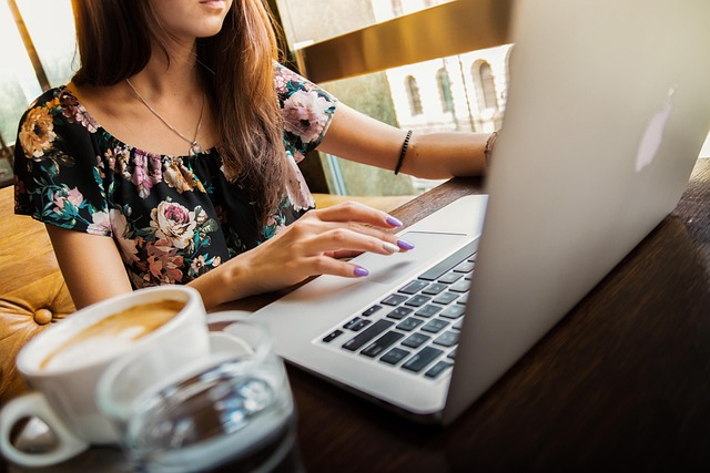 girl working on laptop