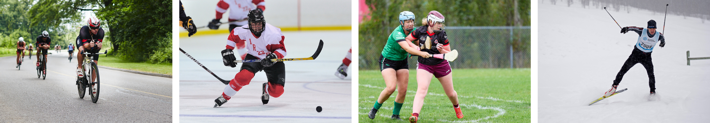 collage of athletes participating in sports