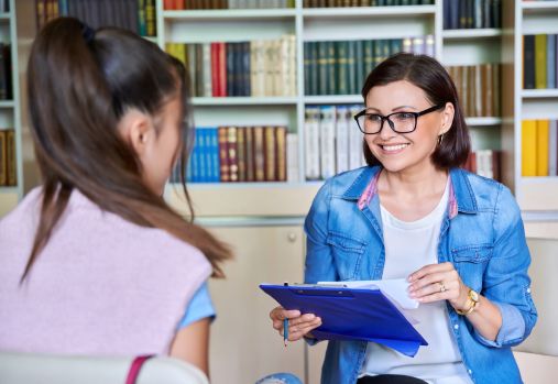 woman and teen interviewing