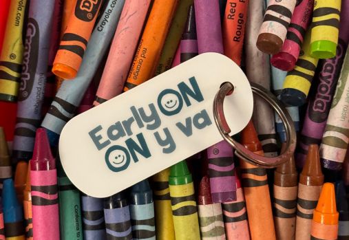 KEyON key fob and crayons