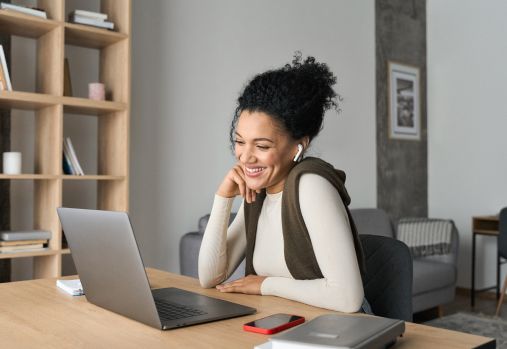 Woman in a video meeting