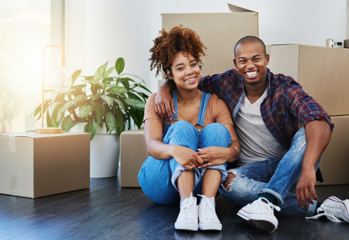 Couple moving