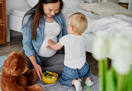 mothers and children playing