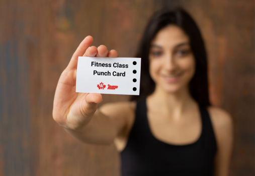 Woman holding a punch card