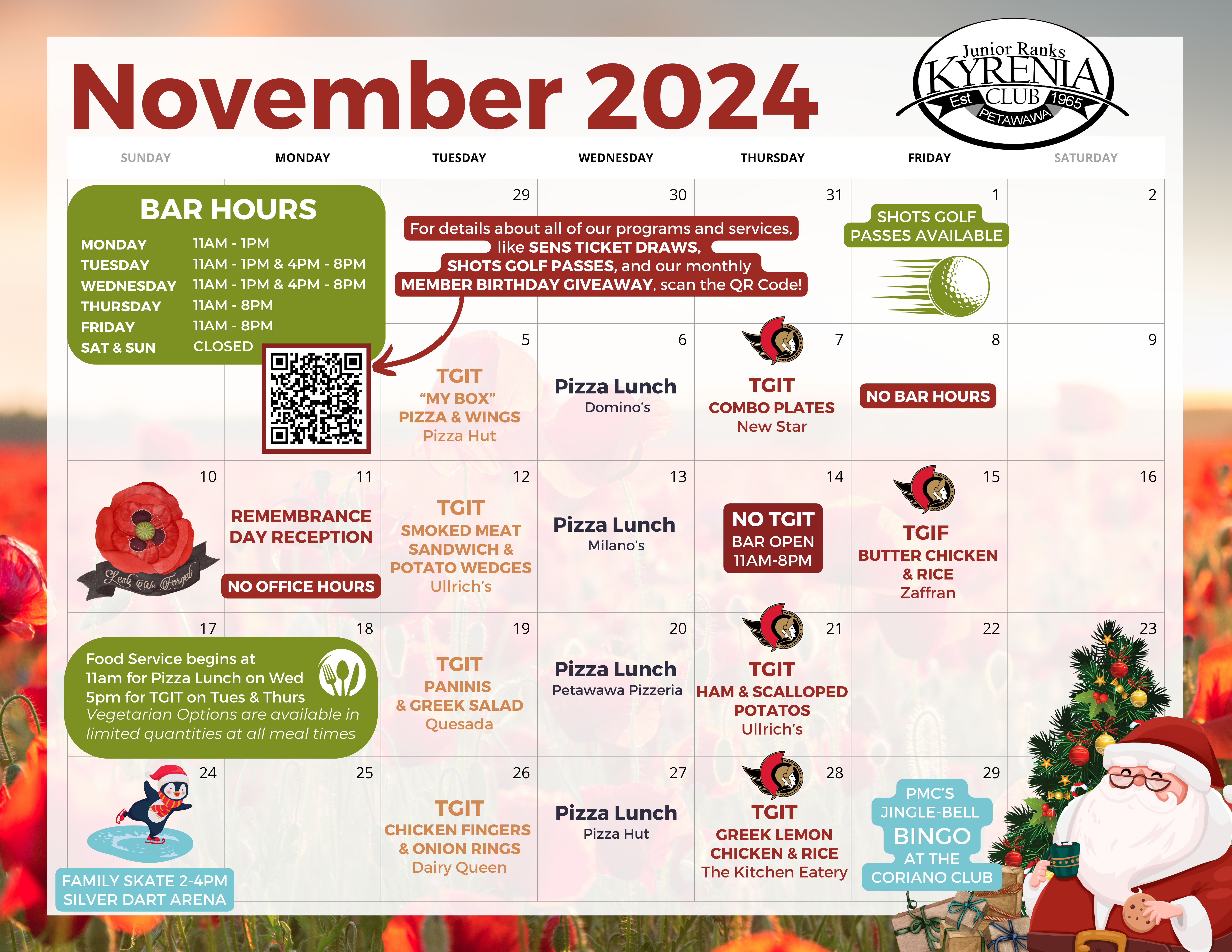 Mess calendar November 2024