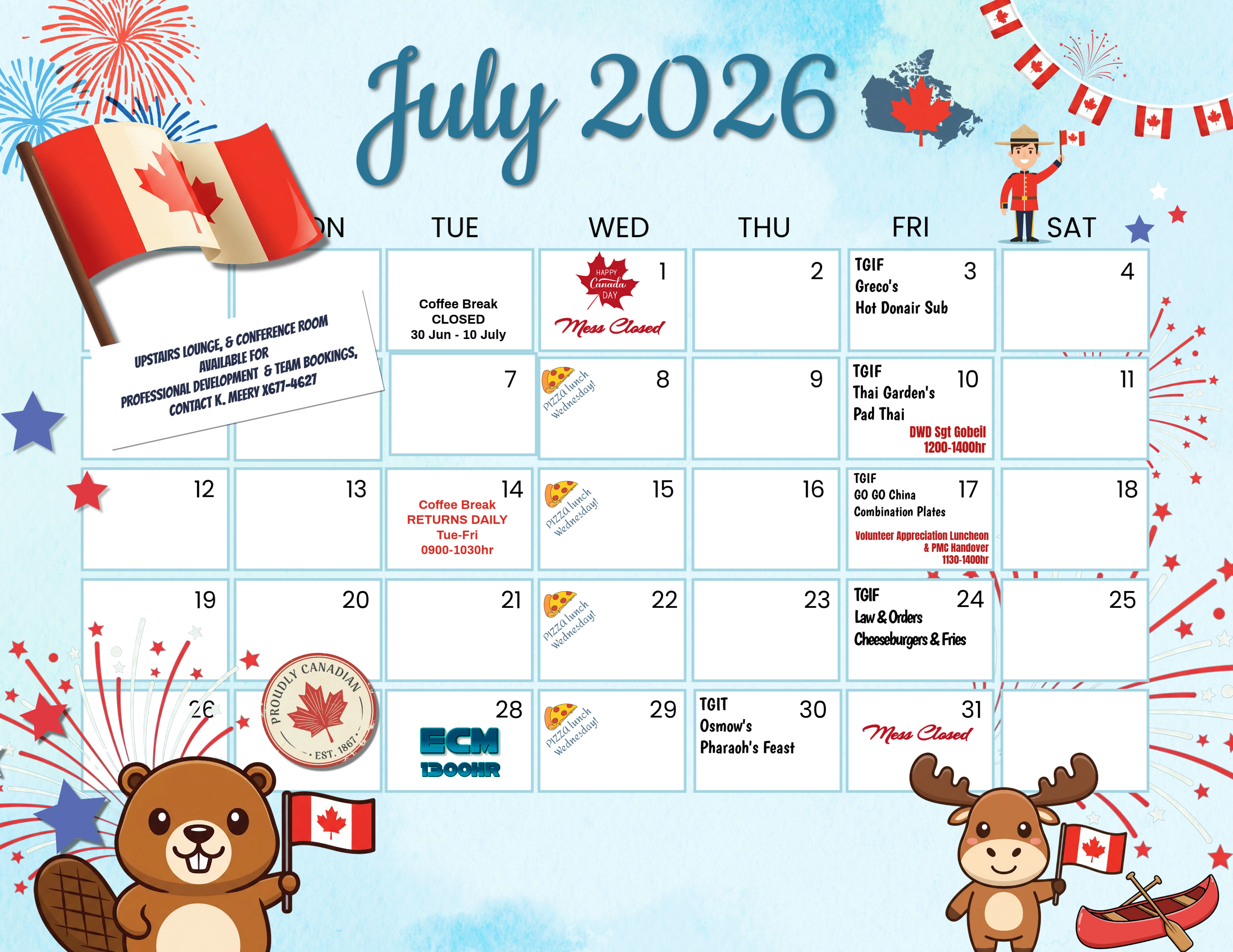 July calendar