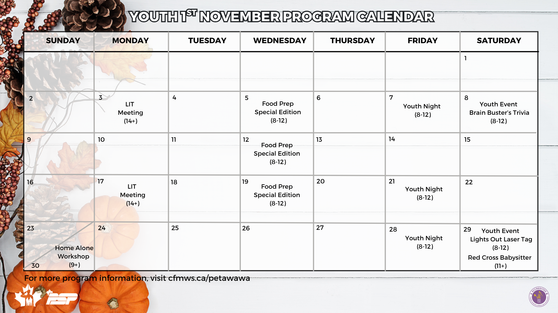 November calendar