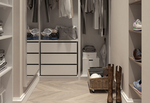 an organized bedroom closet