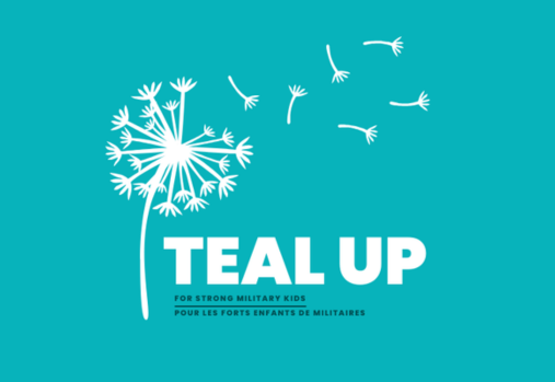 teal background with a white dandelion