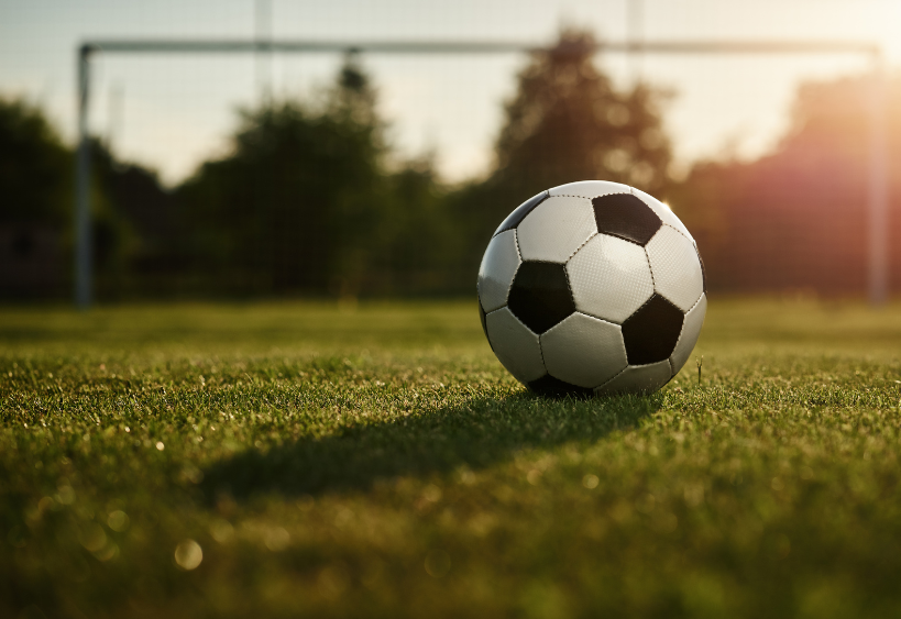 soccer ball on field 