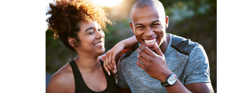 a couple laughing