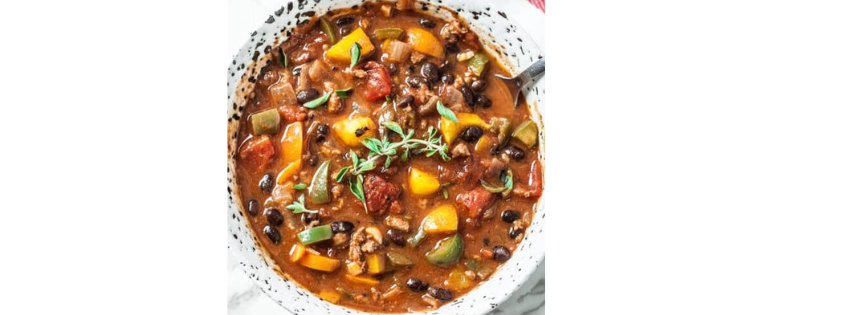 picture of a bowl of pumpkin chili