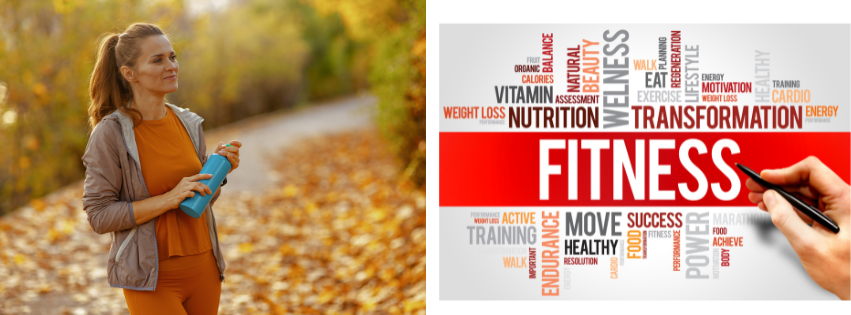 woman standing in fall leaves after working out
