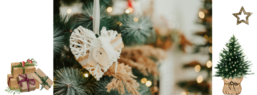 Picture of christmas tree ornament and gifts