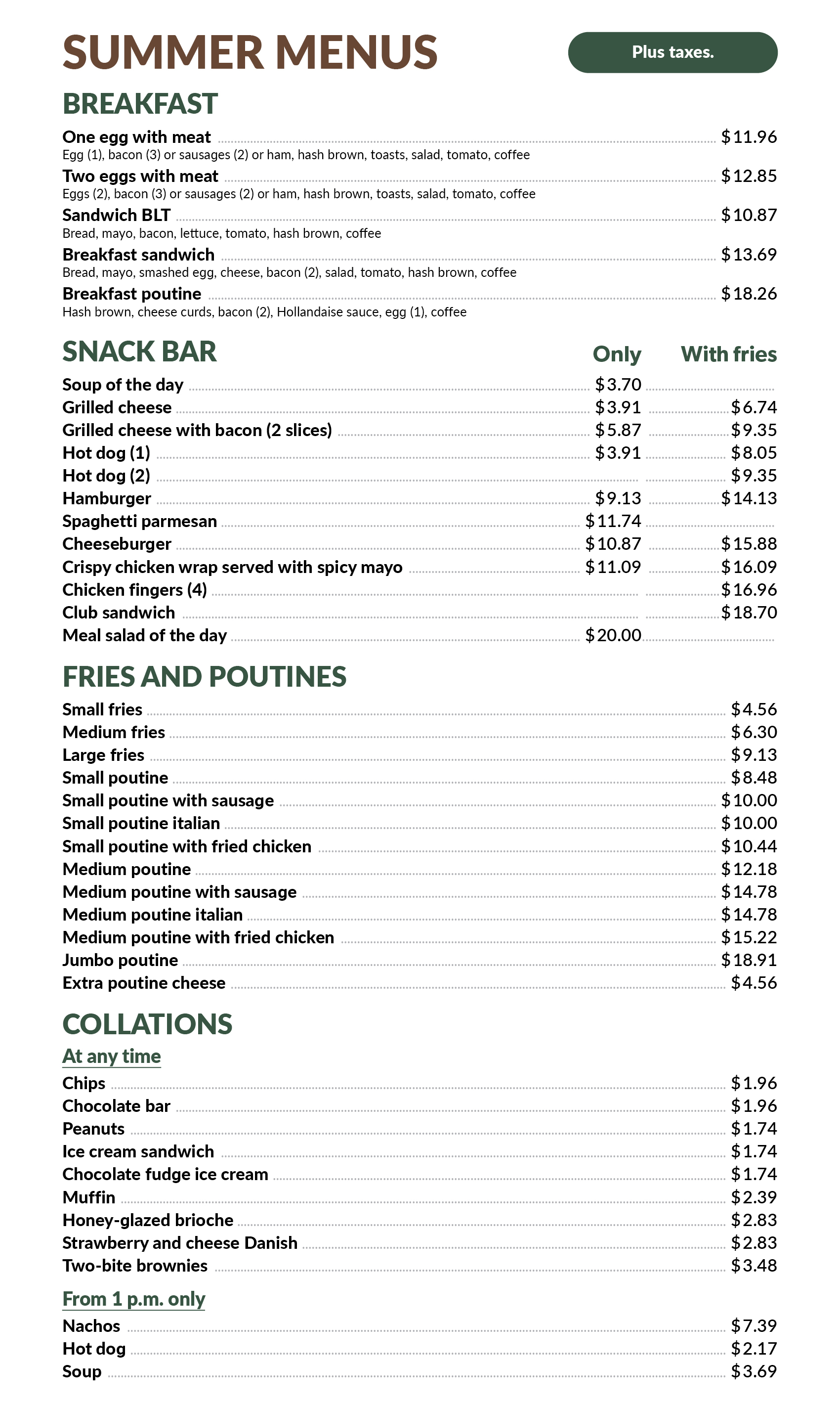Menu Centre Castor