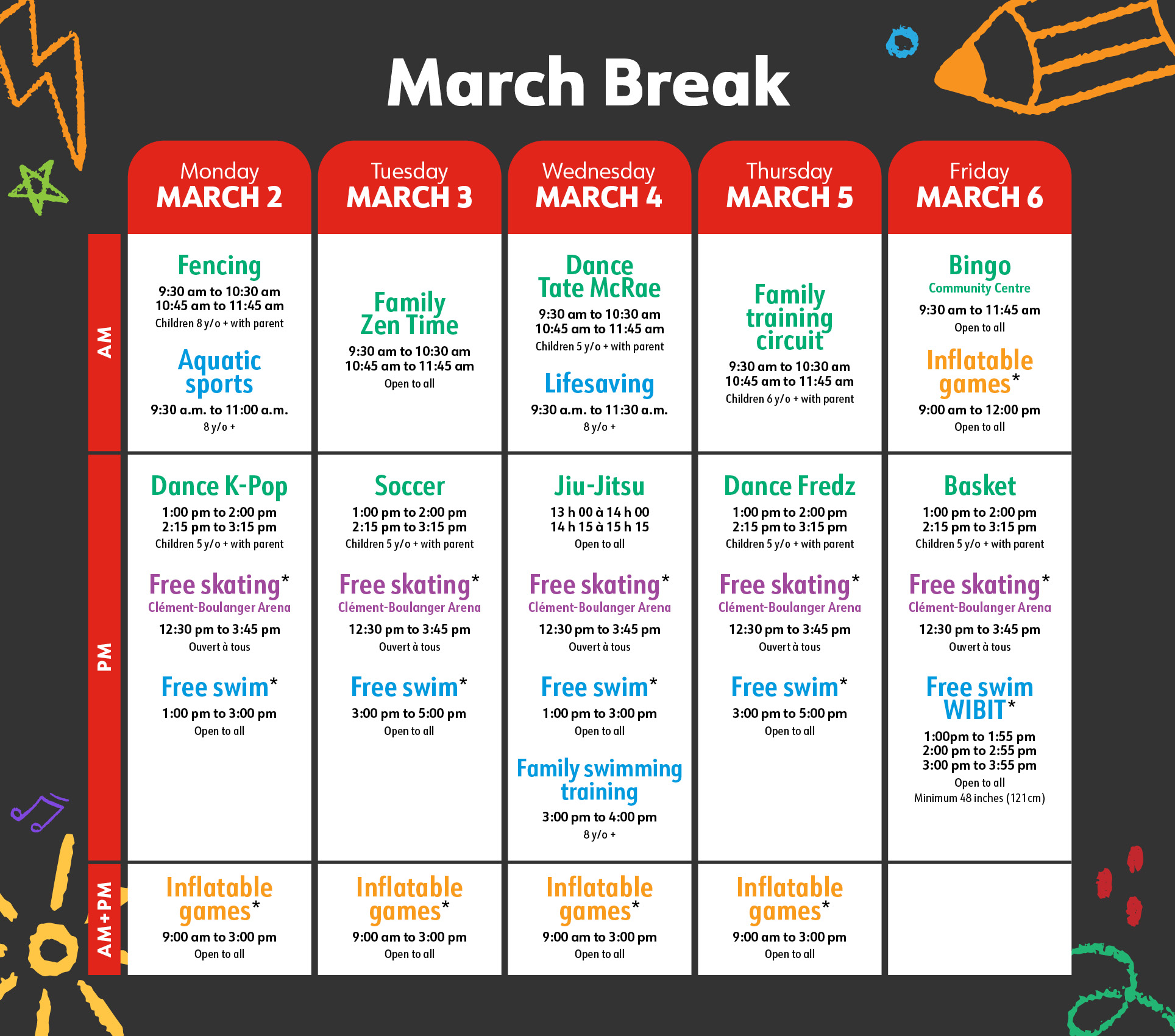 March Break Recreation Services Valcartier