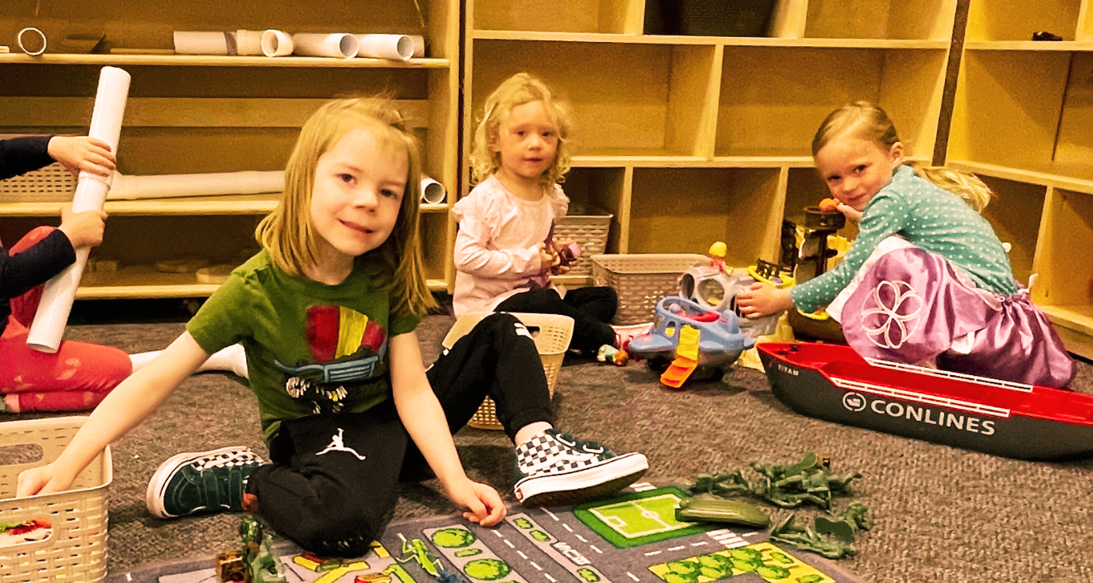 two girls in the playroom