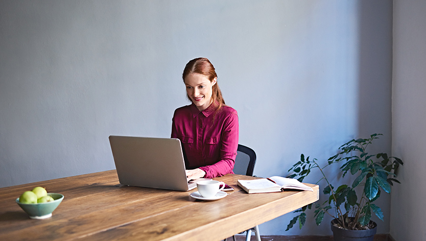 woman at a laptop