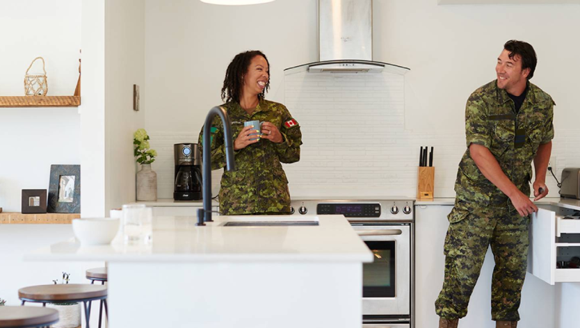Military family in their kitchen