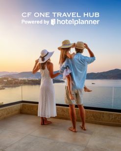 family on vacation, hotelplanner logo