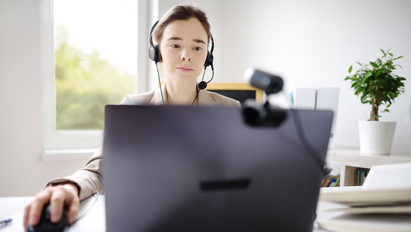 career woman with laptop computer