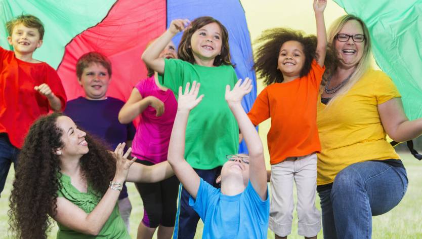 Children With Camp counselors