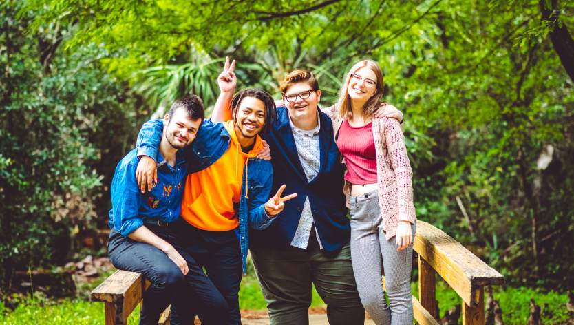 Smiling group of friends