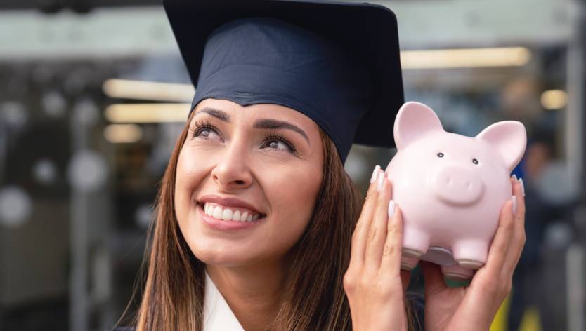 College students smiling