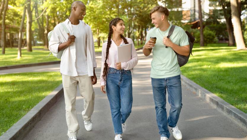 Teens walking