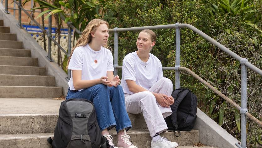 Young women talking